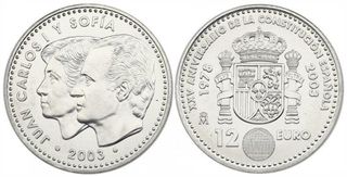 Moneda Plata Constitución Española 12€