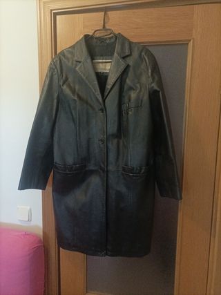 Abrigo de piel negro mujer