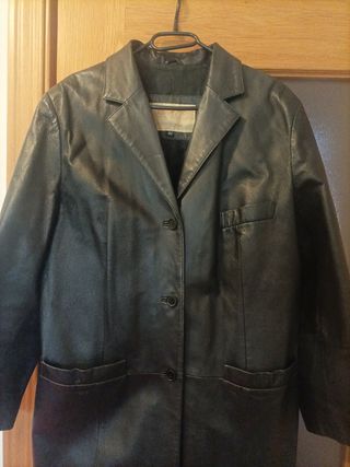 Abrigo de piel negro mujer