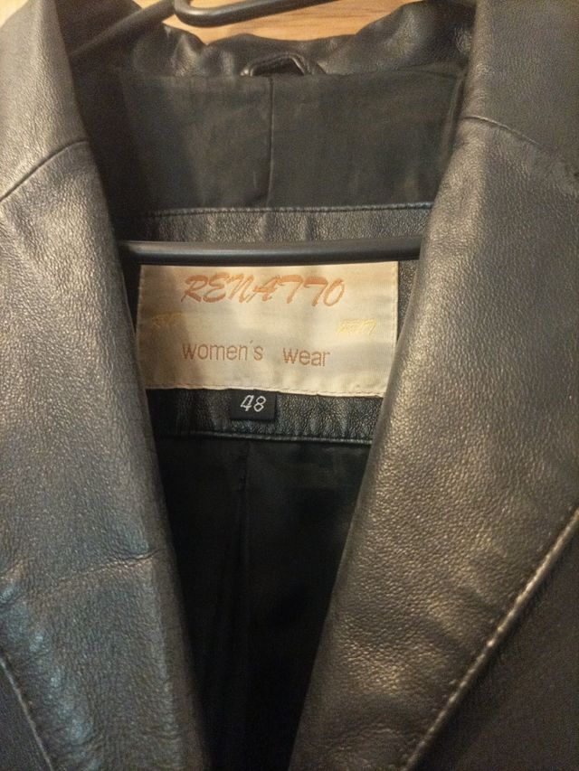 Abrigo de piel negro mujer