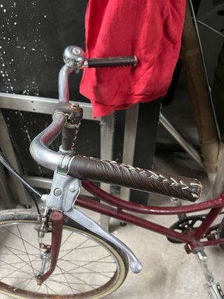 Bici Fixie Granate Cuero Vintage