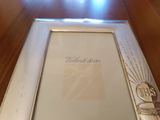 Cornice Valenti & co in argento e legno comunione