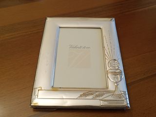 Cornice Valenti & co in argento e legno comunione