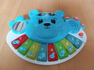 Piano infantil musical con forma de oso azul