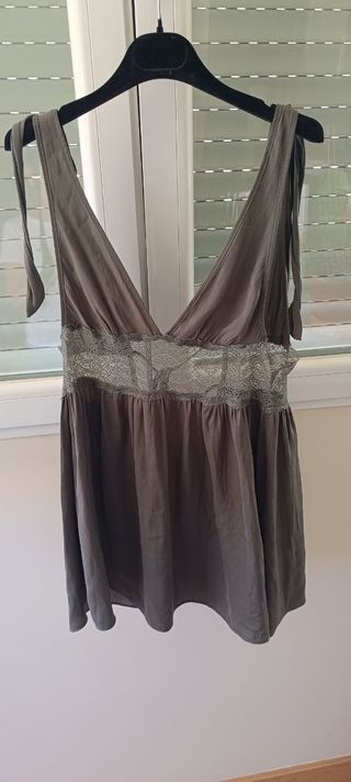 Camisón corto Etam verde oliva