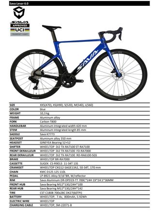 Promoción Bici de carretera SAVA Levar 6.0 di2 13