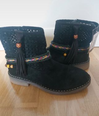 Botines Mustang Boho Negros