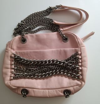 Bolso Piel Rosa Zara Cadena