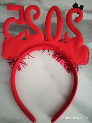 Cerchietto natalizio 2025 Rosso Glitter