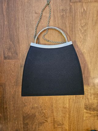 Bolso de fiesta negro y plateado