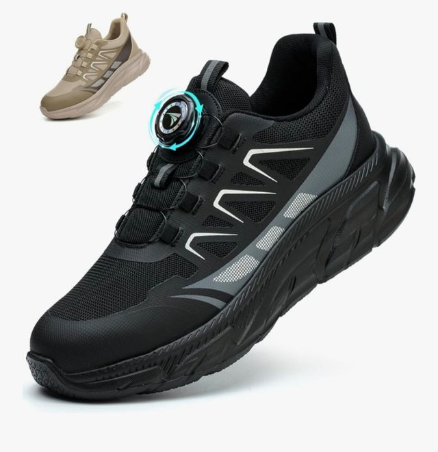 Zapatos de trabajo hombre negros, punta acero