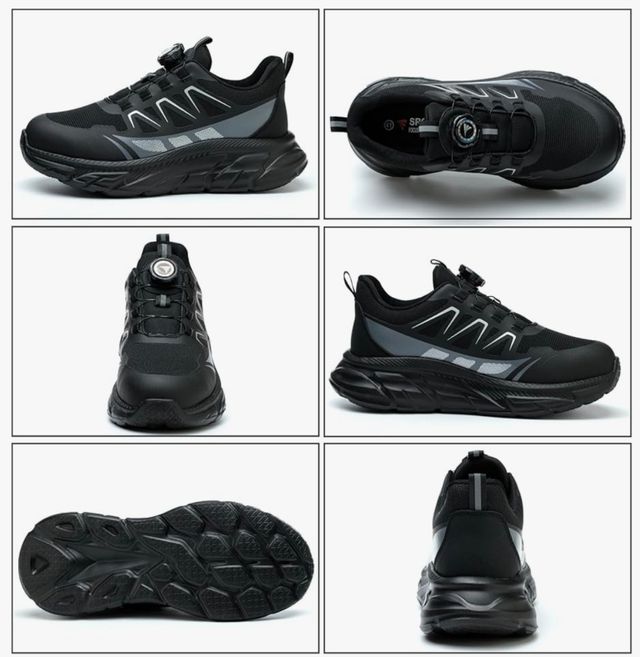 Zapatos de trabajo hombre negros, punta acero