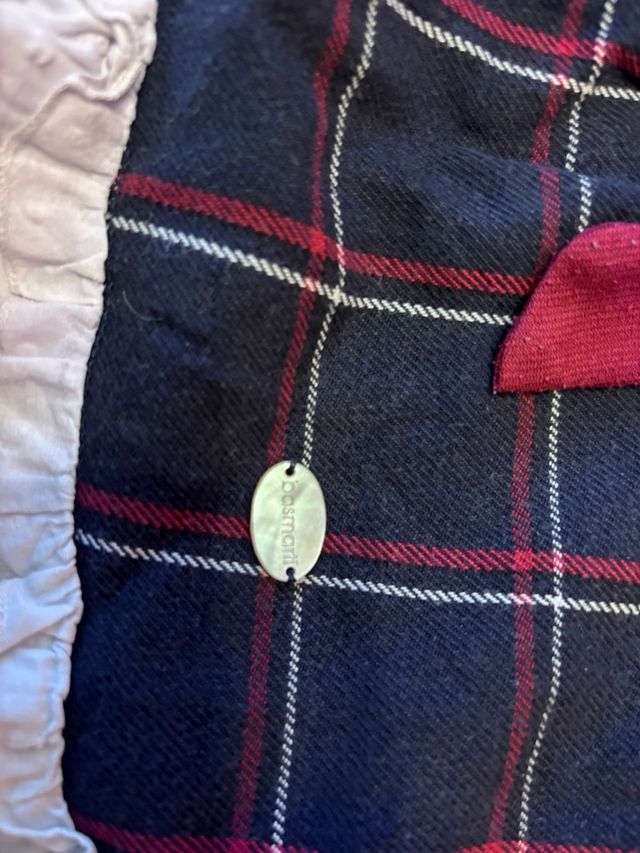 Conjunto bebé cuadros azul y rojo