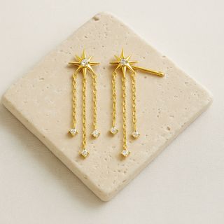 Pendientes estrella de plata de Ley 925 Nuevos
