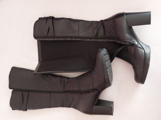 Botas altas de piel Fosco negras