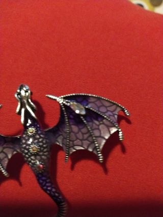 Spilla drago viola e argento