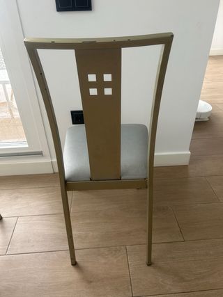 Sillas de comedor/cocina metálicas plateadas