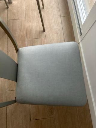 Sillas de comedor/cocina metálicas plateadas