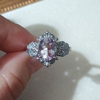 Anillo de acero inoxidable con Amatista natural