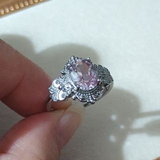 Anillo de acero inoxidable con Amatista natural