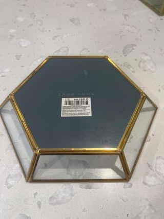 Bandeja hexagonal espejo decorativa