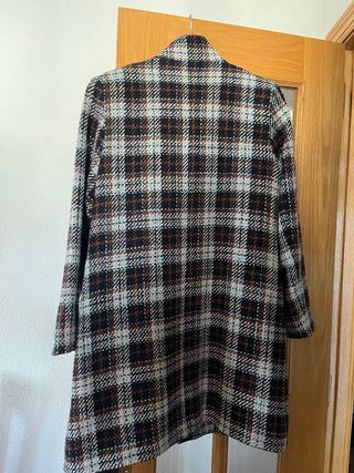Abrigo cuadros lana Talla 40