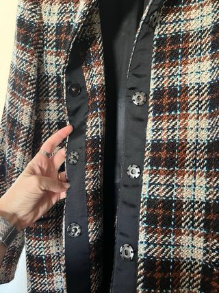 Abrigo cuadros lana Talla 40