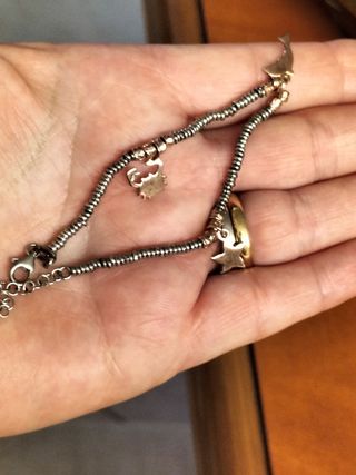 Bracciale in argento 925 con ciondoli marini