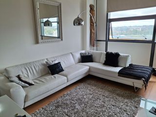 Sofá Chaiselongue Roche Bobois Piel Blanco