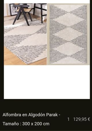 Alfombra Algodón Sklum Beige/Negro 2x3m