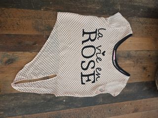 Camiseta Bershka rosa lunares S