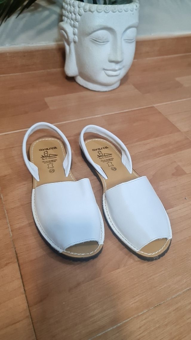 Avarca Mallorquinas Blancas Talla 45