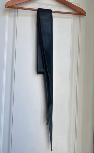 Cintura alta vera pelle nera regolabile