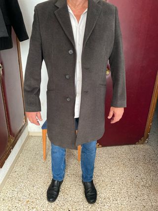 Abrigo paño gris oscuro 