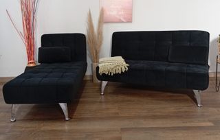 Sofá Cama Chaiselong Negro Aroas XS. OFERTA!
