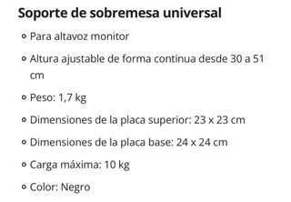 Soporte Altavoces Millenium Negro