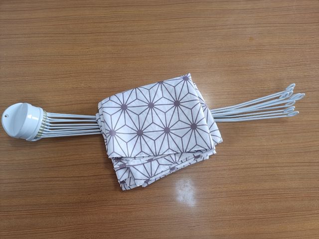 Barra Cortina Ducha Paraguas Blanco