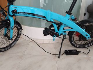 Bicicleta Eléctrica Plegable Azul