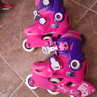 Patines Oxelo Niña Talla 26-28 Rosa/Morado