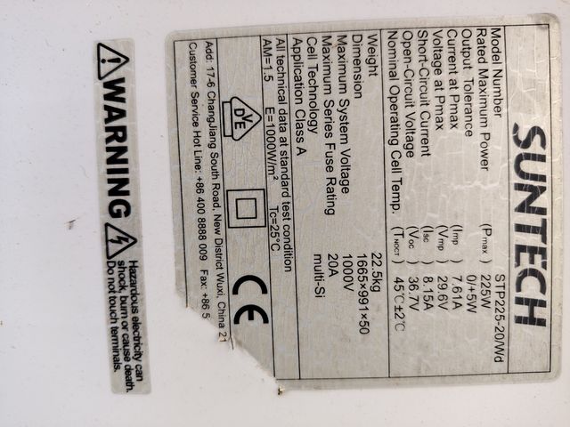 Lote 4 Placas Solares 225W 24V