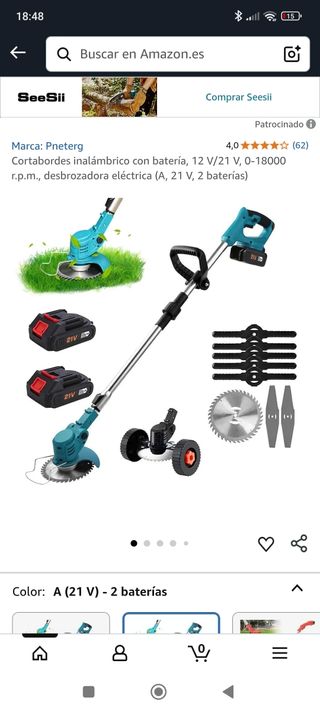 Tosaerba a batteria Pneterg 12V 2 batterie