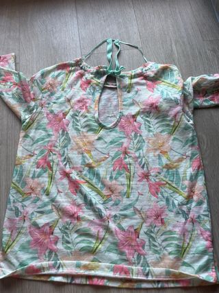 Camiseta floral manga 3/4