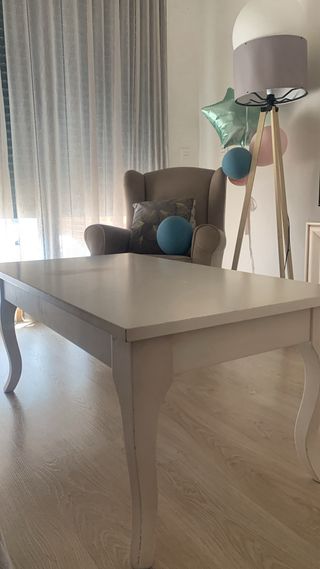 Conjunto mesa y sillas lacado blanco
