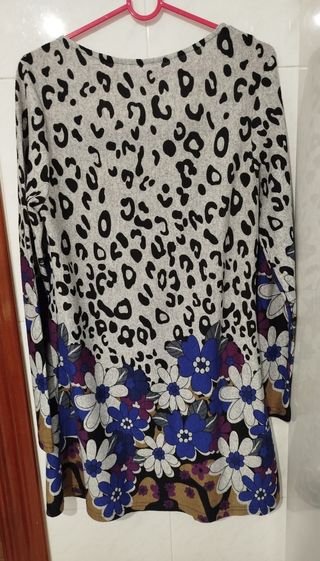 Vestido estampado leopardo y flores