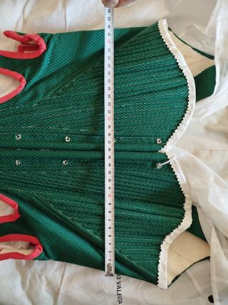 Traje de Fallera Verde y Multicolor