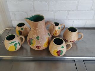 Juego Sangría Cerámica Antiguo 6 Piezas