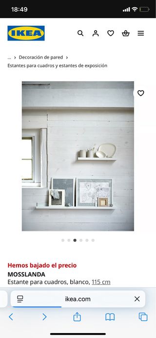 Estante MOSSLANDA IKEA Blanco 115 cm