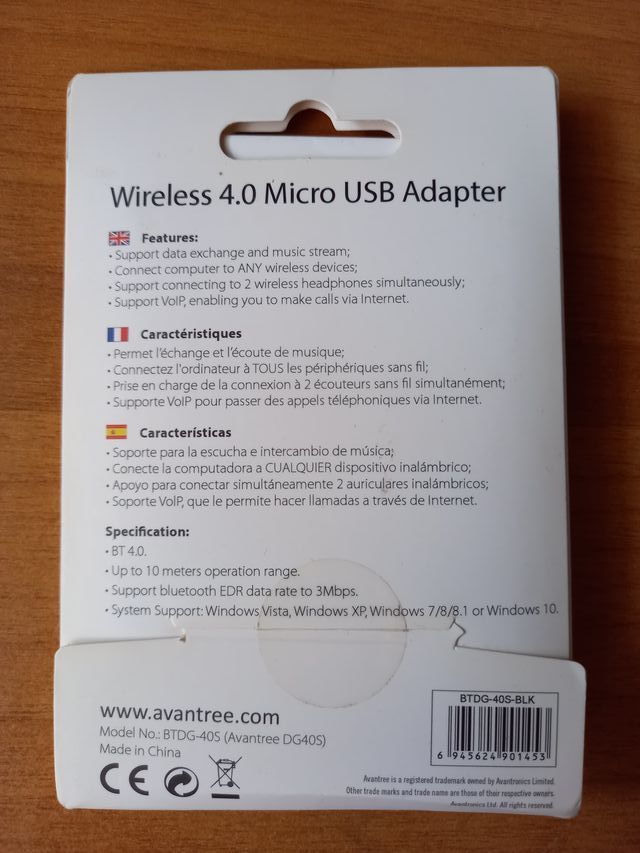 Avantree DG40S Adattatore Micro USB Bluetooth 4.0