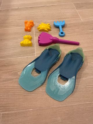 Aletas ajustables natación para niños talla 32-35