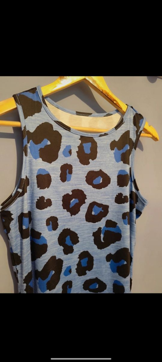 Vestido Shein estampado leopardo azul
